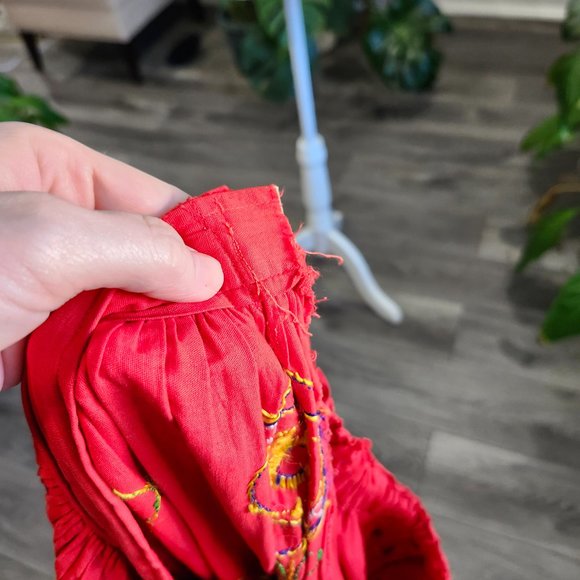 Vintage 1950's Indian Embroidered Mirrorwork Floral Skirt - Picture 14 of 15